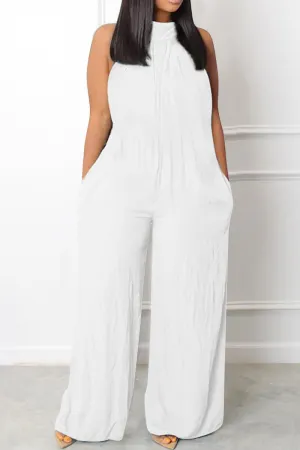 Casual Solid Basic Half A Turtleneck Regular Jumpsuits - AnnieMae21