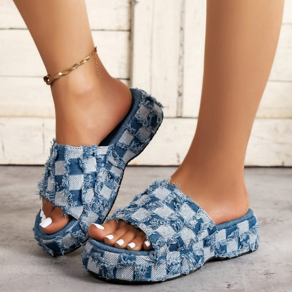 Patchwork Round Comfortable Wedges Shoes - AnnieMae21