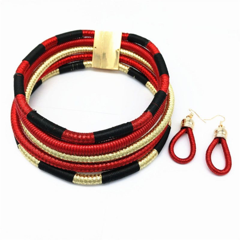 Red Casual Patchwork Necklaces - AnnieMae21