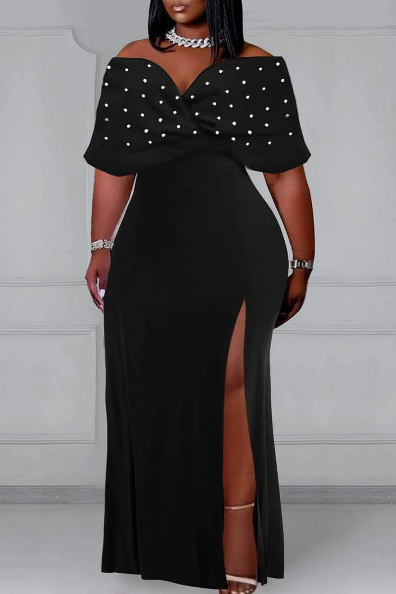 Sweet Daily Elegant Simplicity Formal Slit Off The Shoulder Asymmetrical Plus Size