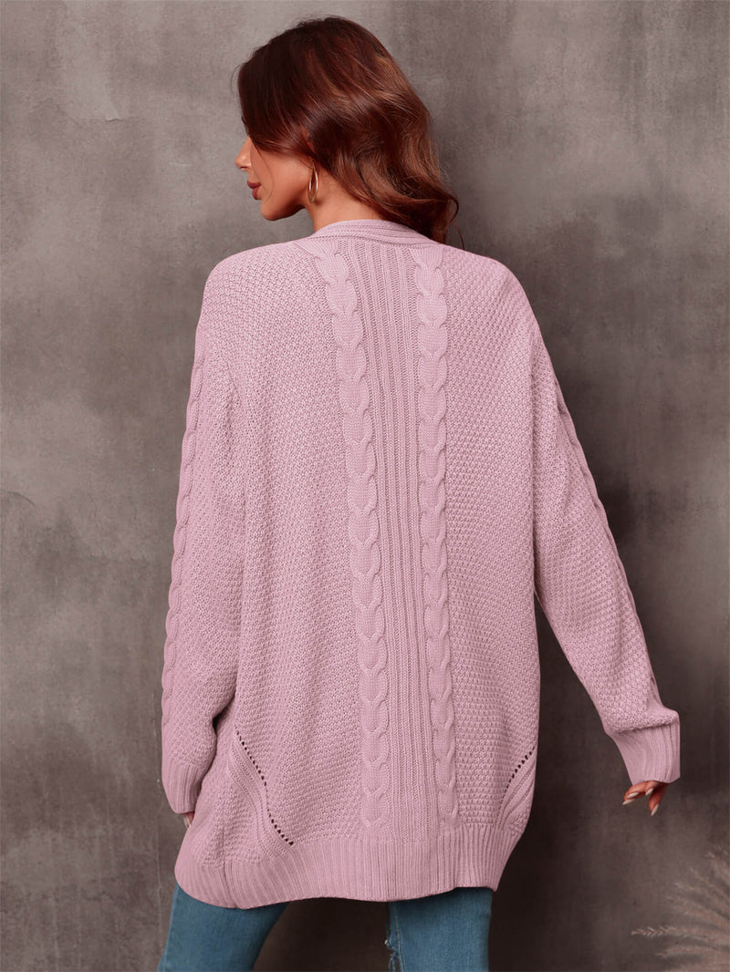 Warm Fall Mixed Knit Open Front Longline Cardigan - AnnieMae21