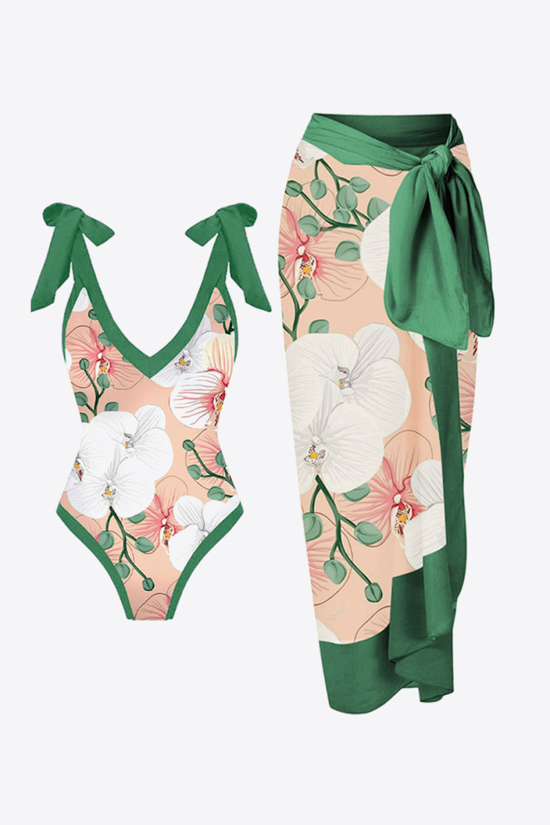 Floral V-Neck Two-Piece Swim Set - AnnieMae21