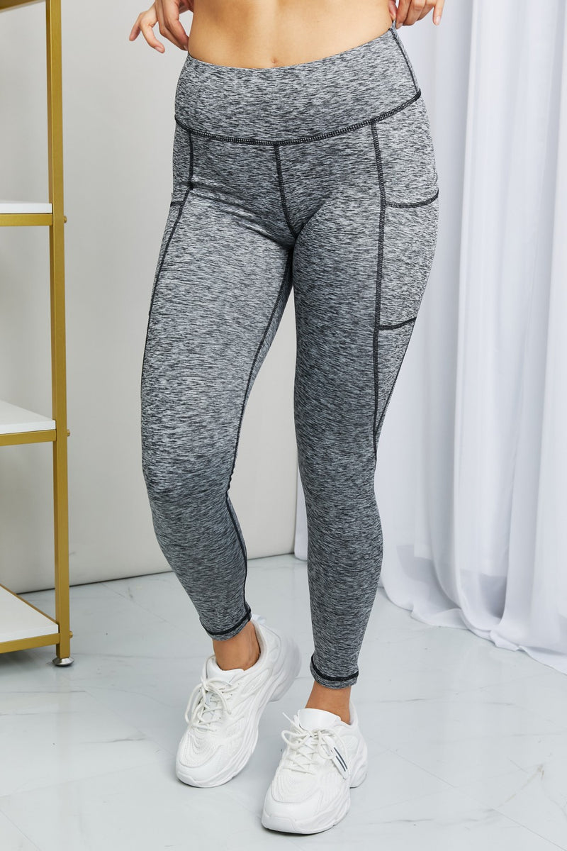 Rae Mode Full Size Heathered Wide Waistband Yoga Leggings - AnnieMae21