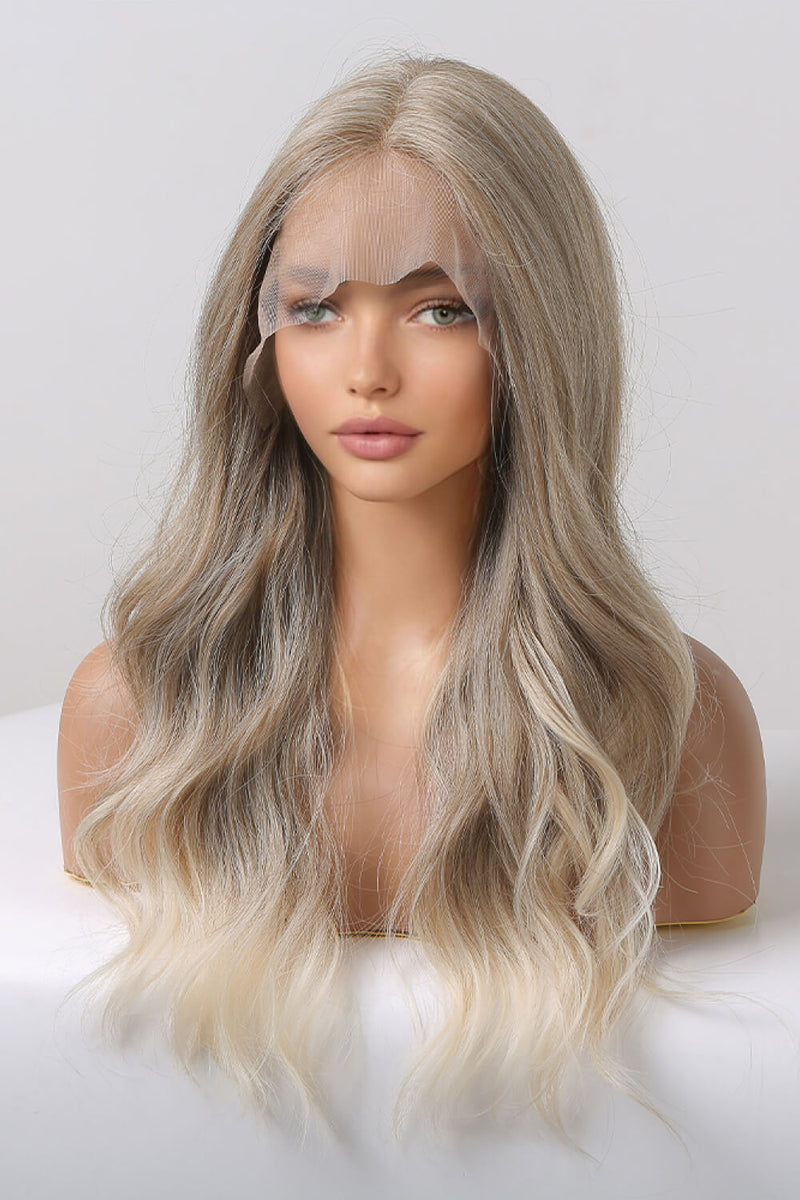 13*2" Lace Front Wigs Synthetic Long Wave 24" 150% Density in Medium Blonde Highlights - AnnieMae21