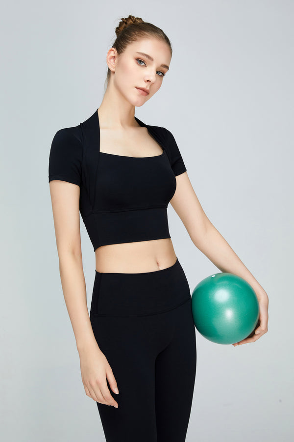 Short Sleeve Cropped Sports Top - AnnieMae21
