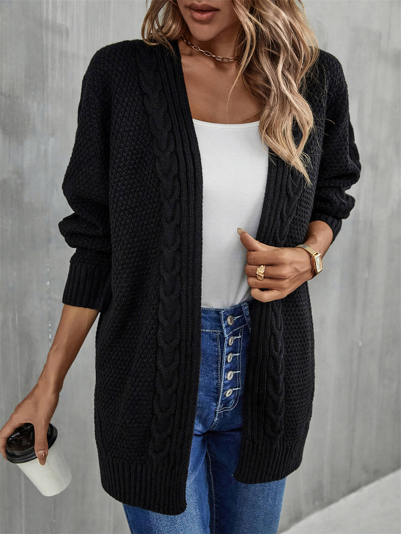 Warm Fall Mixed Knit Open Front Longline Cardigan - AnnieMae21