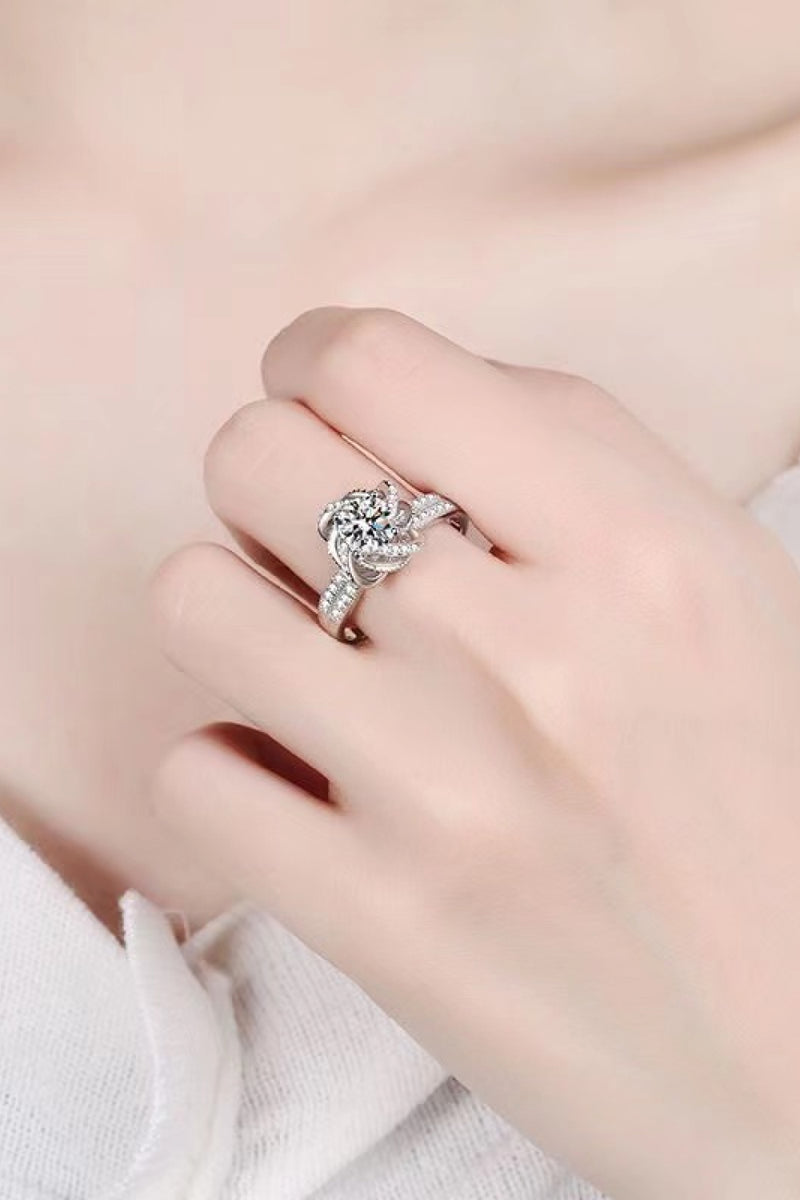 Moissanite Floral 18K Platinum-Plated Ring - AnnieMae21