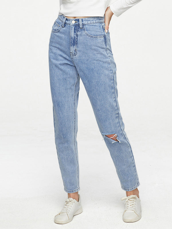 Buttoned Distressed Jeans - AnnieMae21