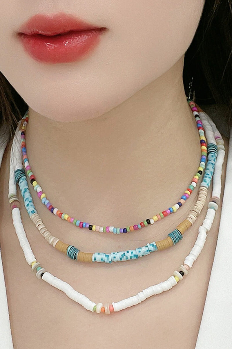 Multicolored Bead Necklace Three-Piece Set - AnnieMae21