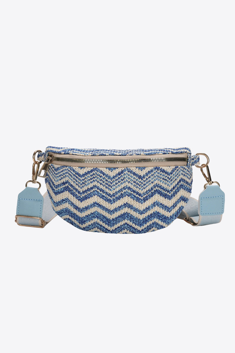 Chevron Straw Sling Bag - AnnieMae21