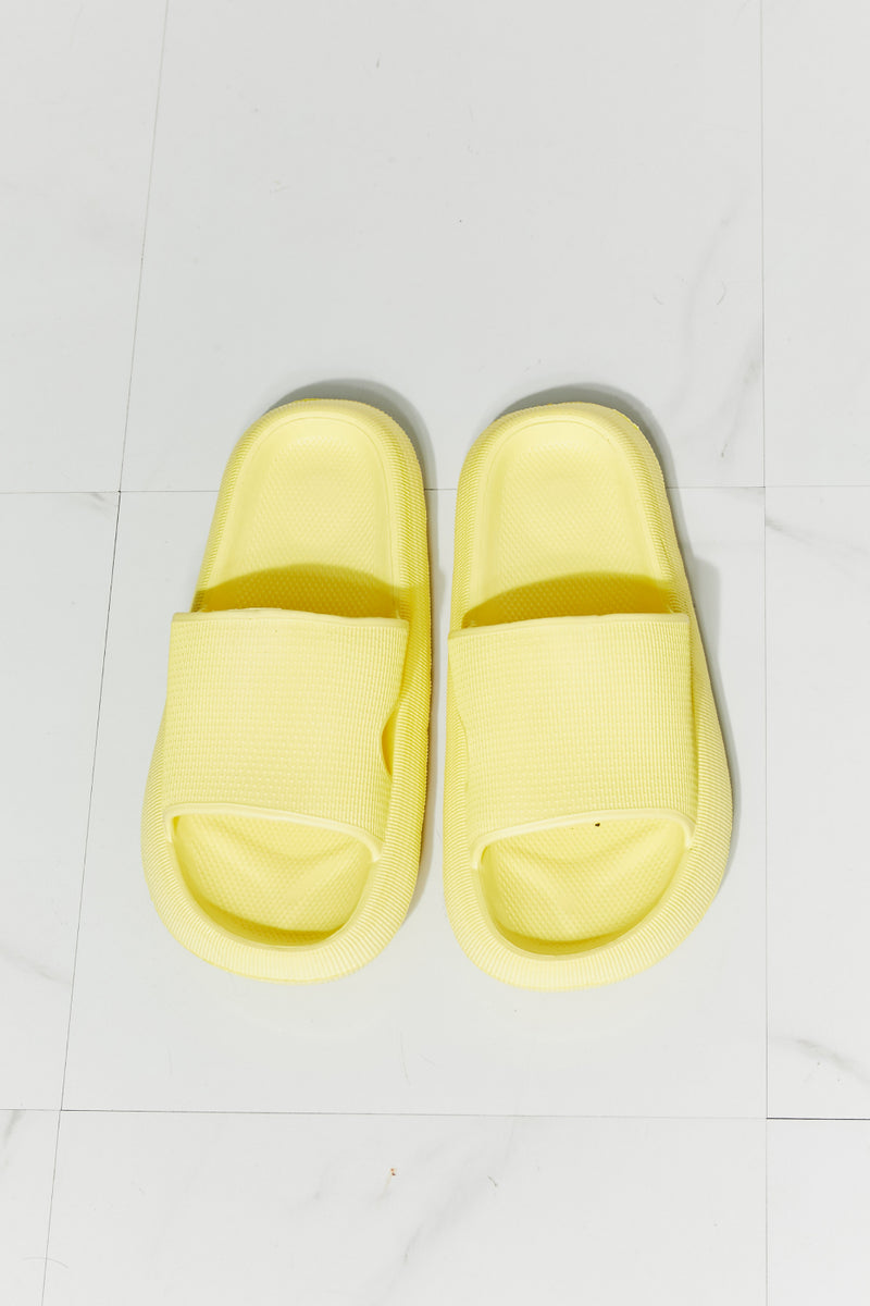 MMShoes Arms Around Me Open Toe Slide in Yellow - AnnieMae21