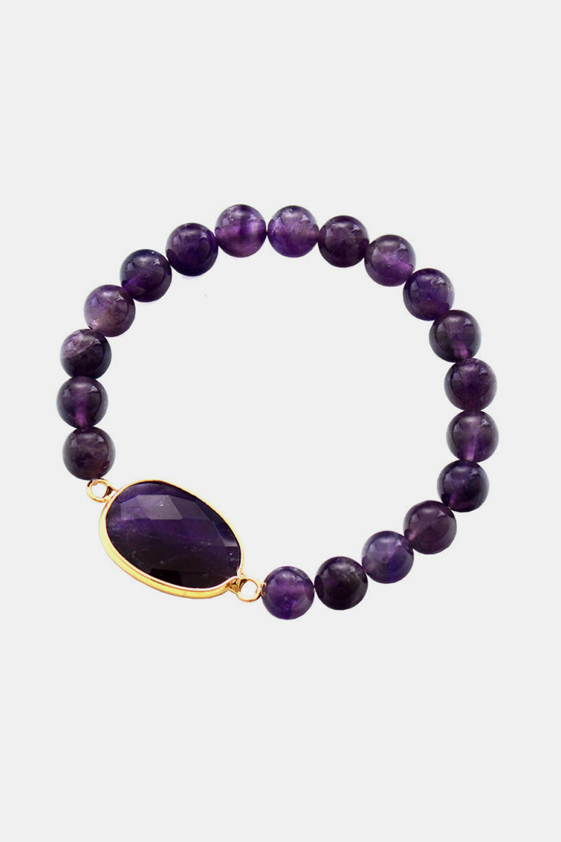 Handmade Amethyst Beaded Bracelet - AnnieMae21