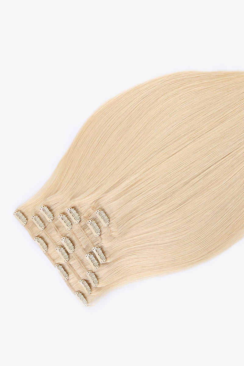 20" 120g Clip-in Hair Extensions Indian Human Hair in Blonde - AnnieMae21