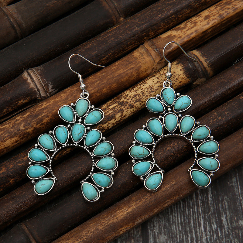 Artificial Turquoise Drop Earrings - AnnieMae21