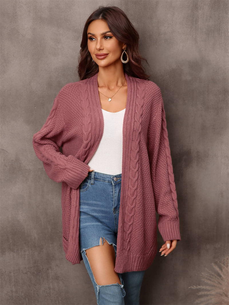 Warm Fall Mixed Knit Open Front Longline Cardigan - AnnieMae21