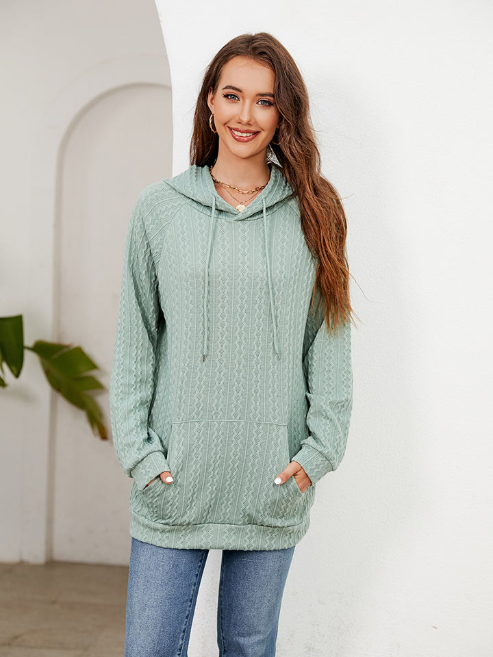 Raglan Sleeve Front Pocket Hoodie - AnnieMae21