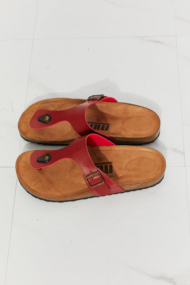 MMShoes Drift Away T-Strap Flip-Flop in Wine - AnnieMae21