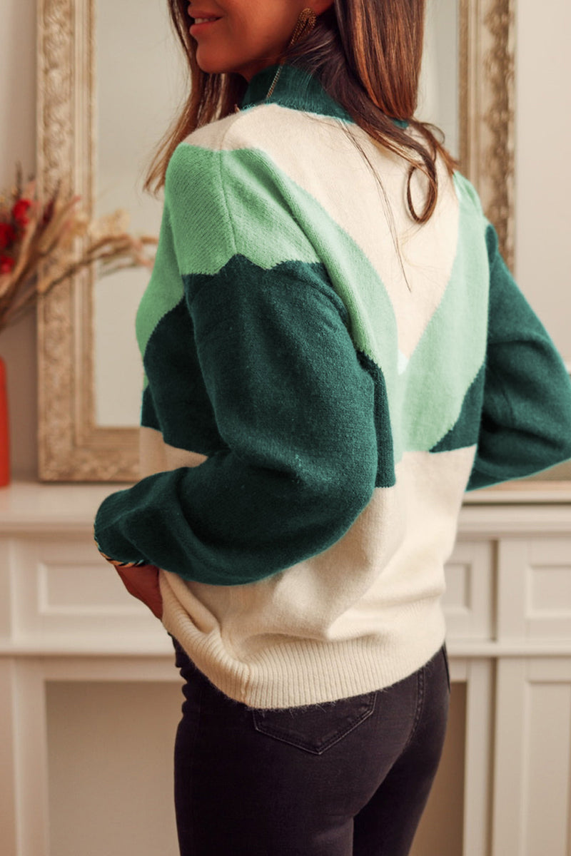 Color Block Buttoned Sweater - AnnieMae21