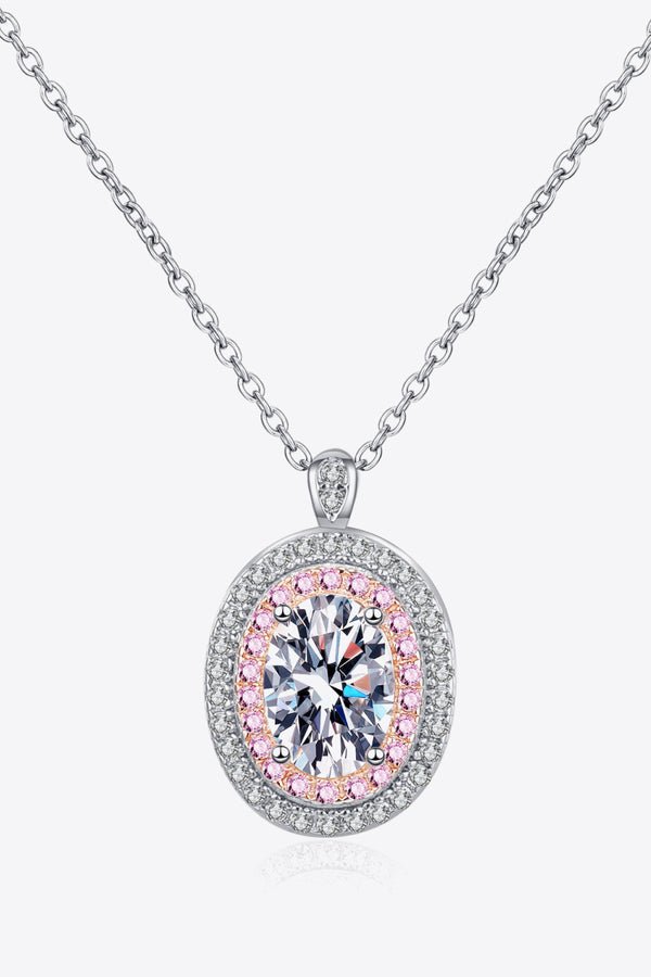 925 Sterling Silver Rhodium-Plated 1 Carat Moissanite Pendant Necklace - AnnieMae21
