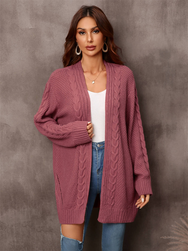 Warm Fall Mixed Knit Open Front Longline Cardigan - AnnieMae21