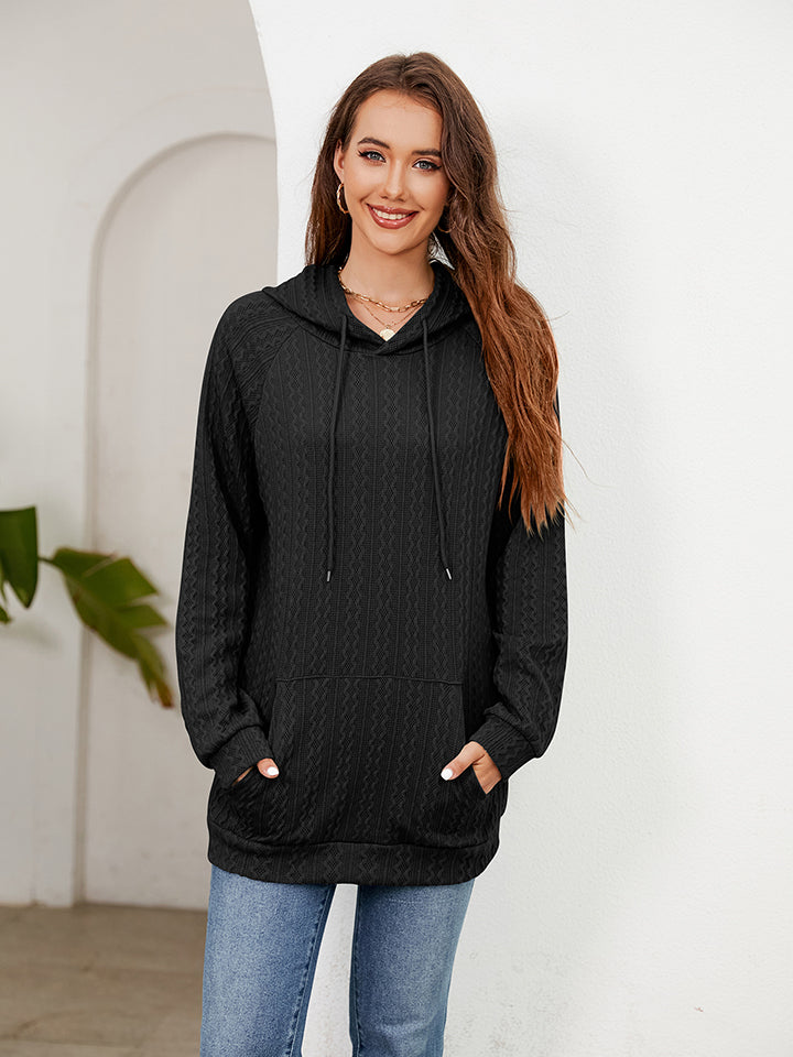 Raglan Sleeve Front Pocket Hoodie - AnnieMae21