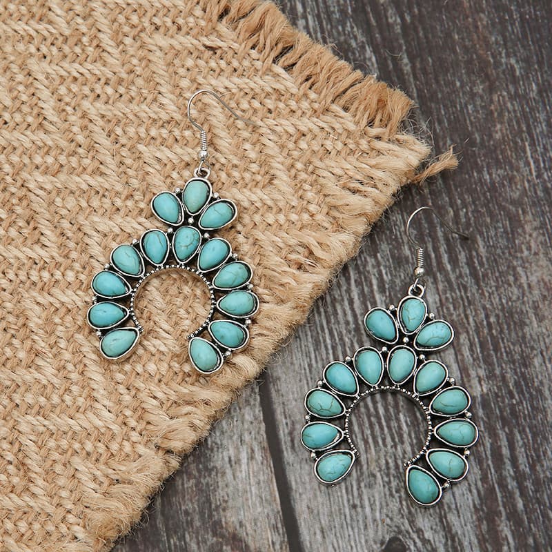 Artificial Turquoise Drop Earrings - AnnieMae21