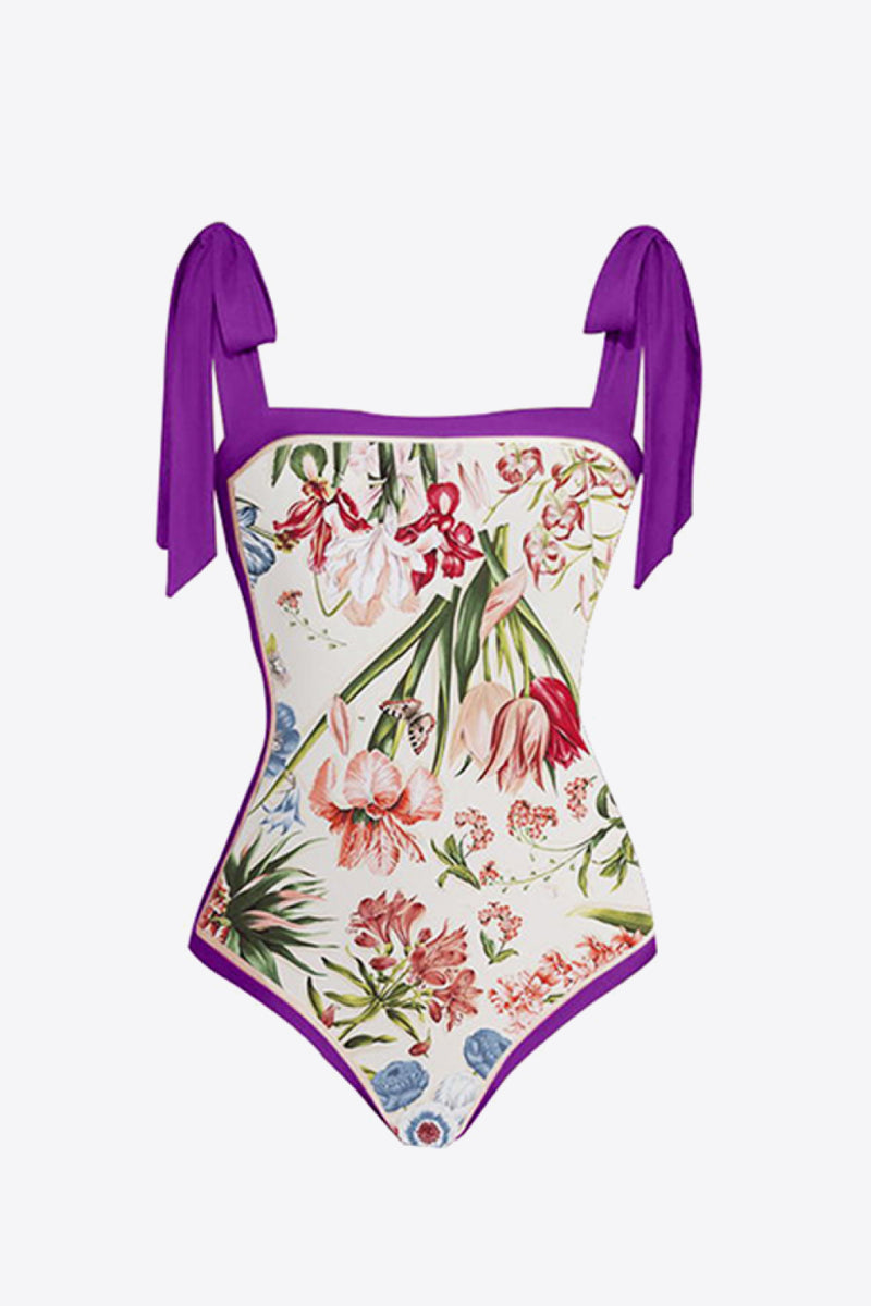 Floral Tie Shoulder Two-Piece Swim Set - AnnieMae21