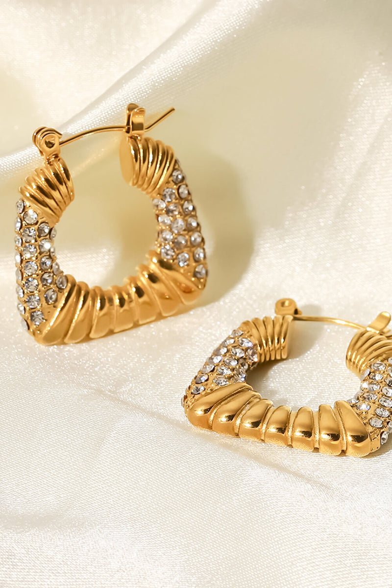 18K Gold Plated Inlaid Cubic Zirconia Earrings - AnnieMae21