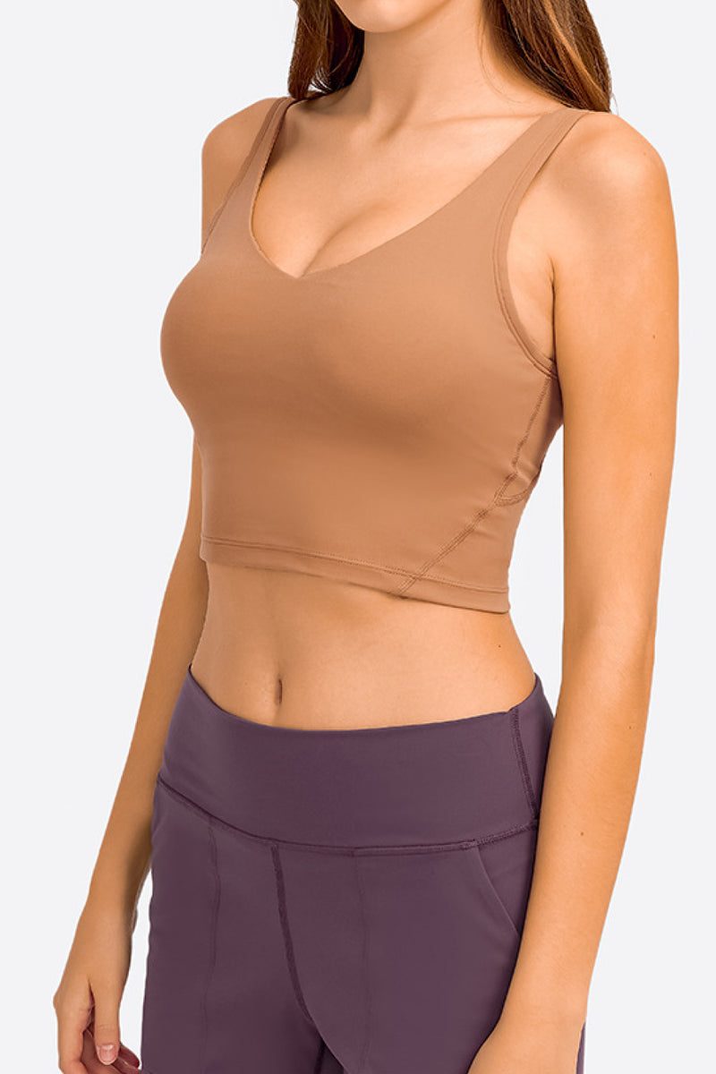 Deep V-Neck Crop Sports Bra - AnnieMae21