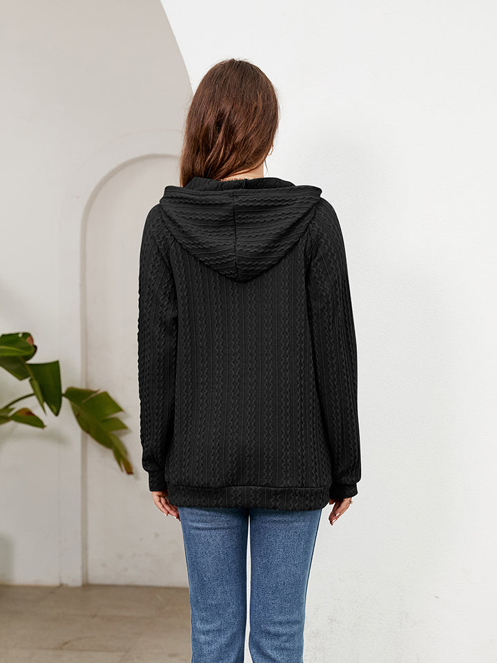 Raglan Sleeve Front Pocket Hoodie - AnnieMae21