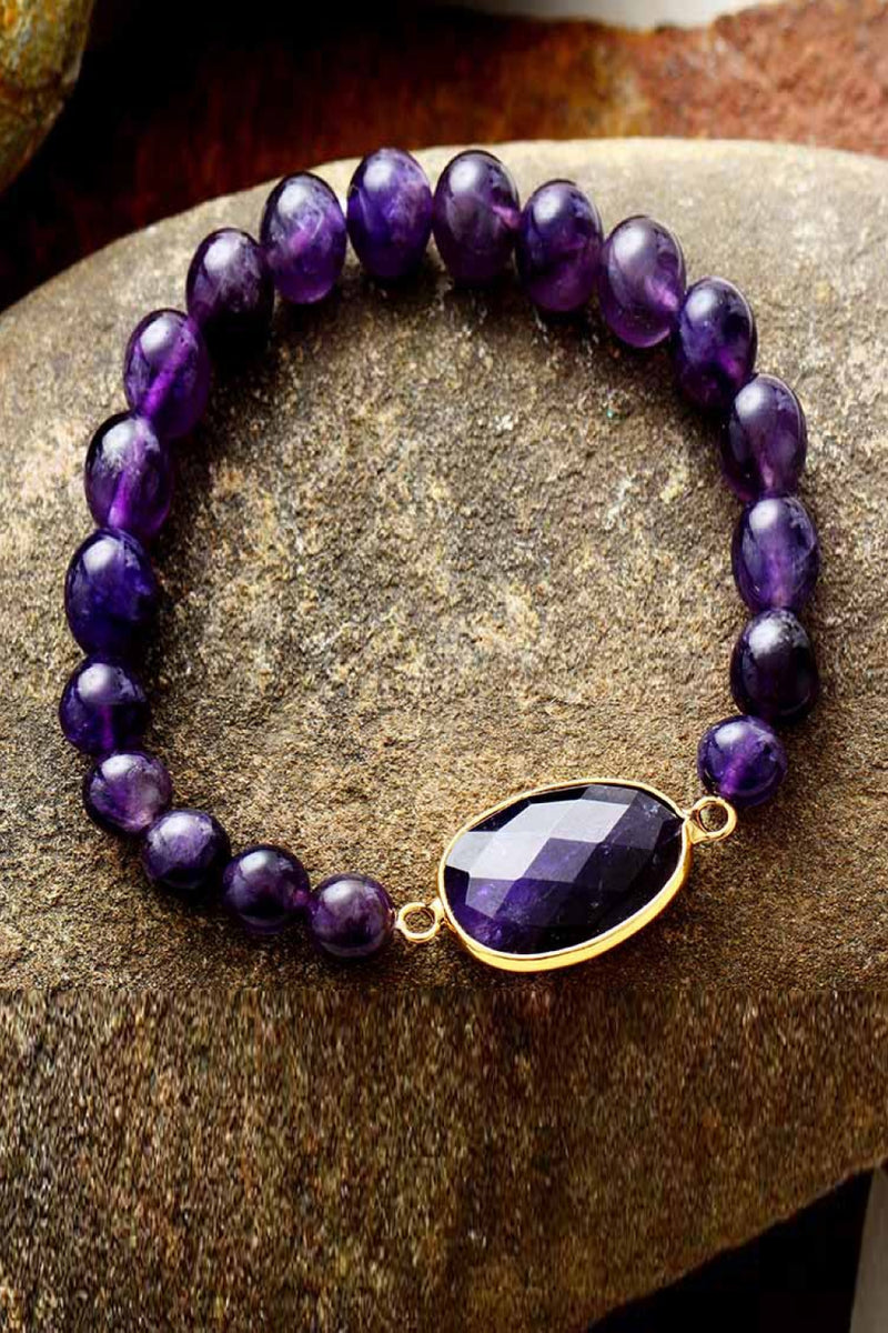 Handmade Amethyst Beaded Bracelet - AnnieMae21