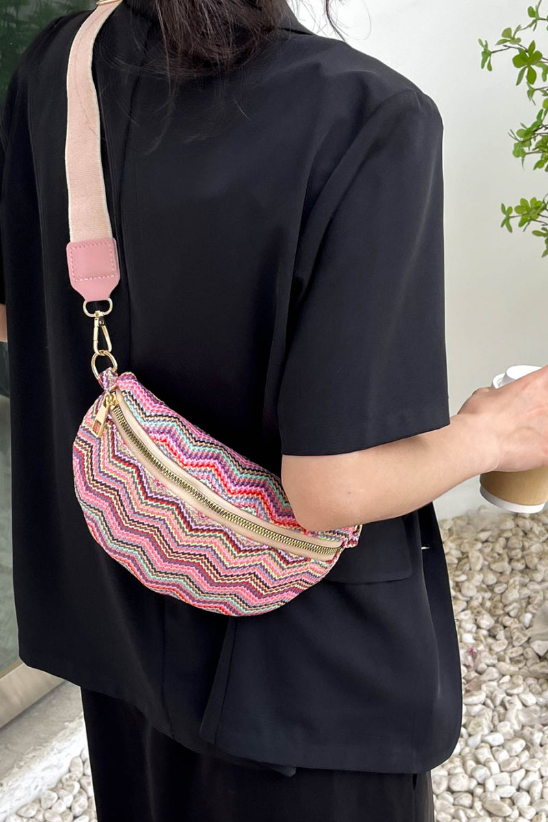 Chevron Straw Sling Bag - AnnieMae21