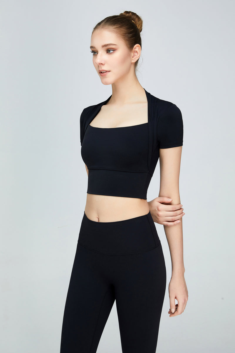 Short Sleeve Cropped Sports Top - AnnieMae21