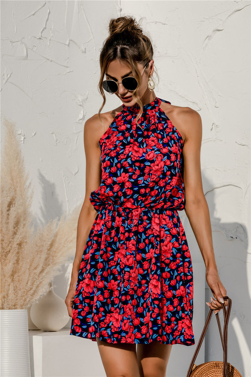 Floral Tied Sleeveless Mini Dress - AnnieMae21