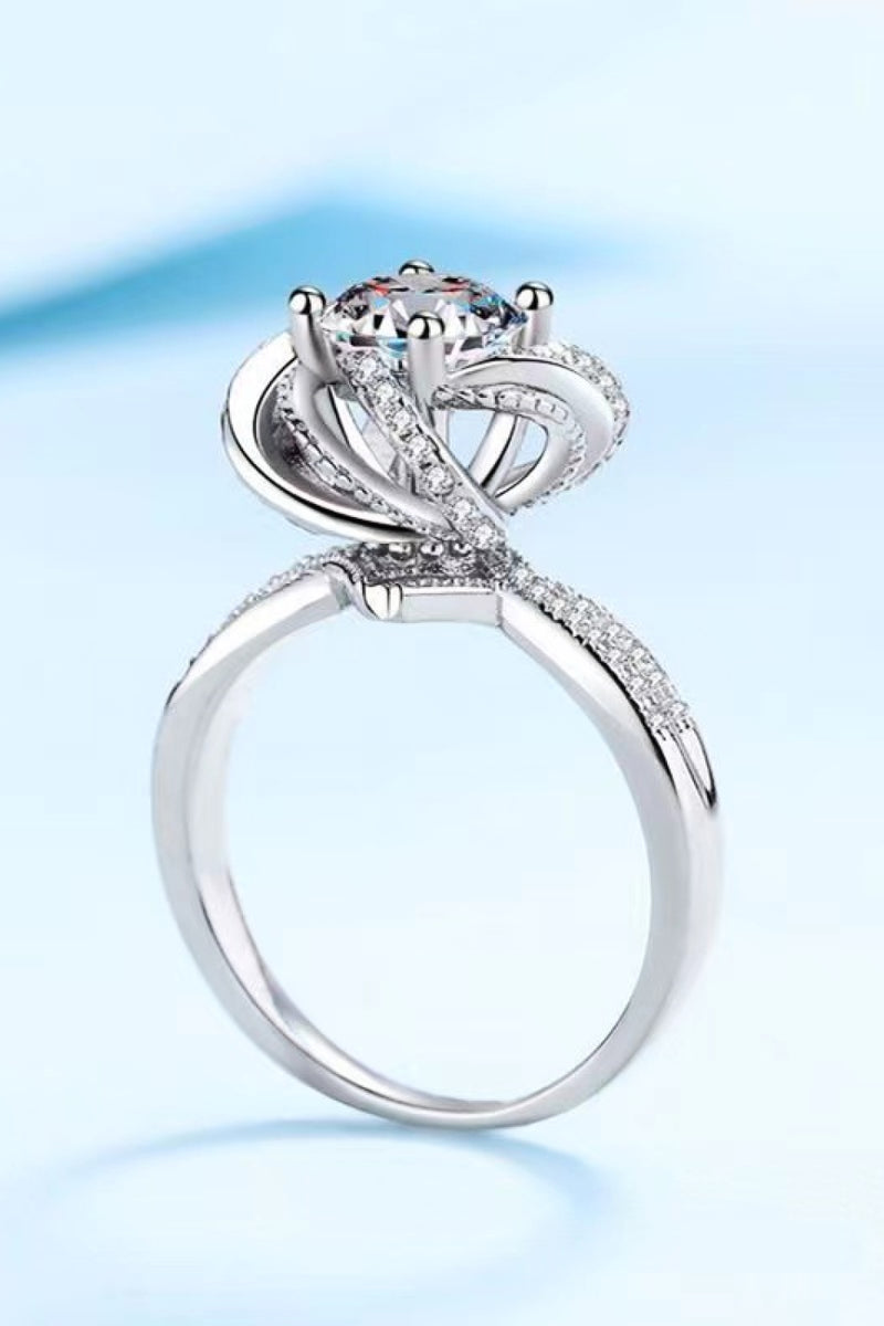 Moissanite Floral 18K Platinum-Plated Ring - AnnieMae21