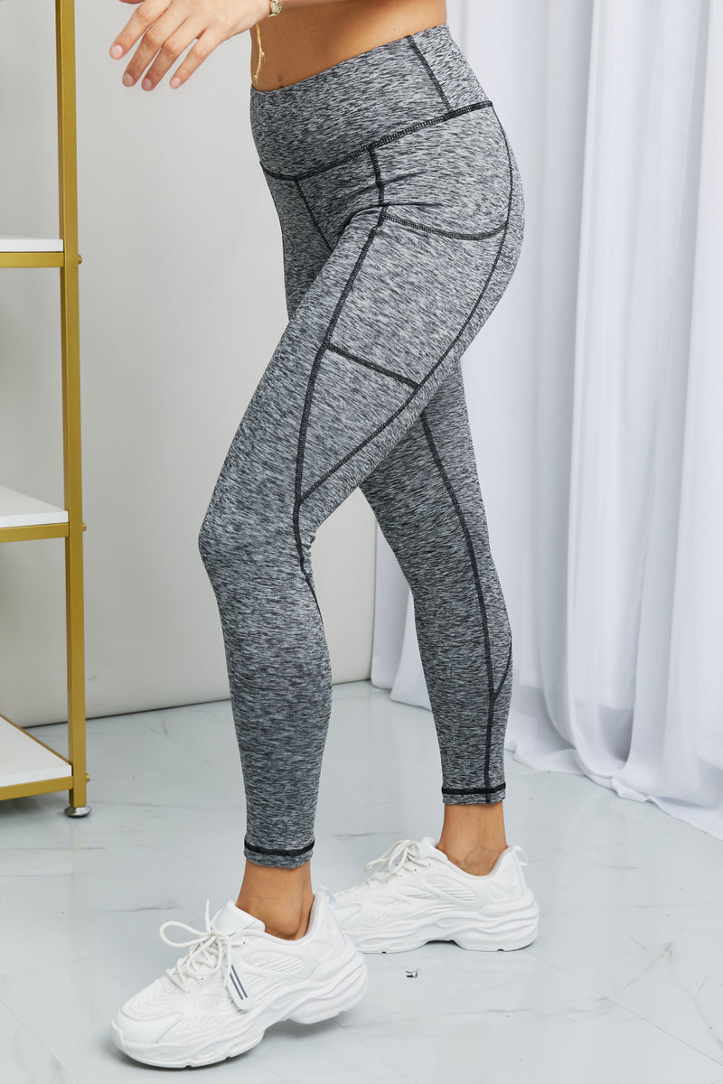 Rae Mode Full Size Heathered Wide Waistband Yoga Leggings - AnnieMae21