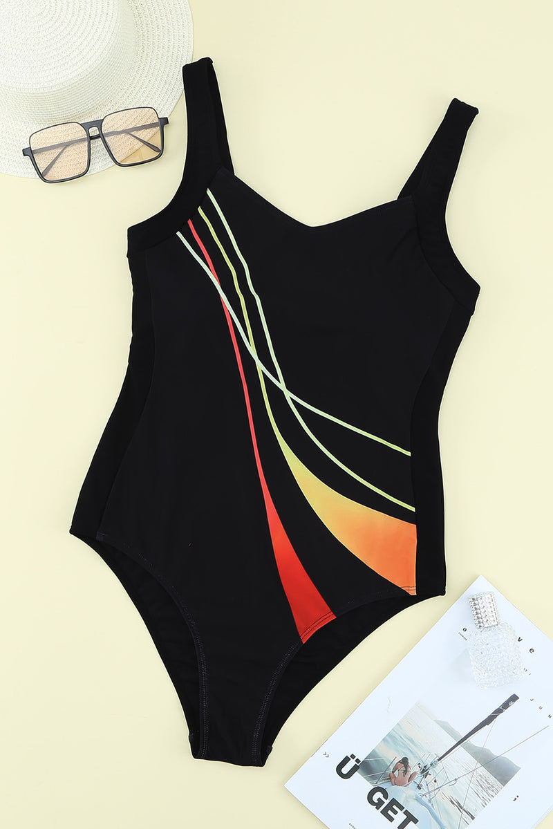 Striped Sleeveless One-Piece Swimsuit - AnnieMae21