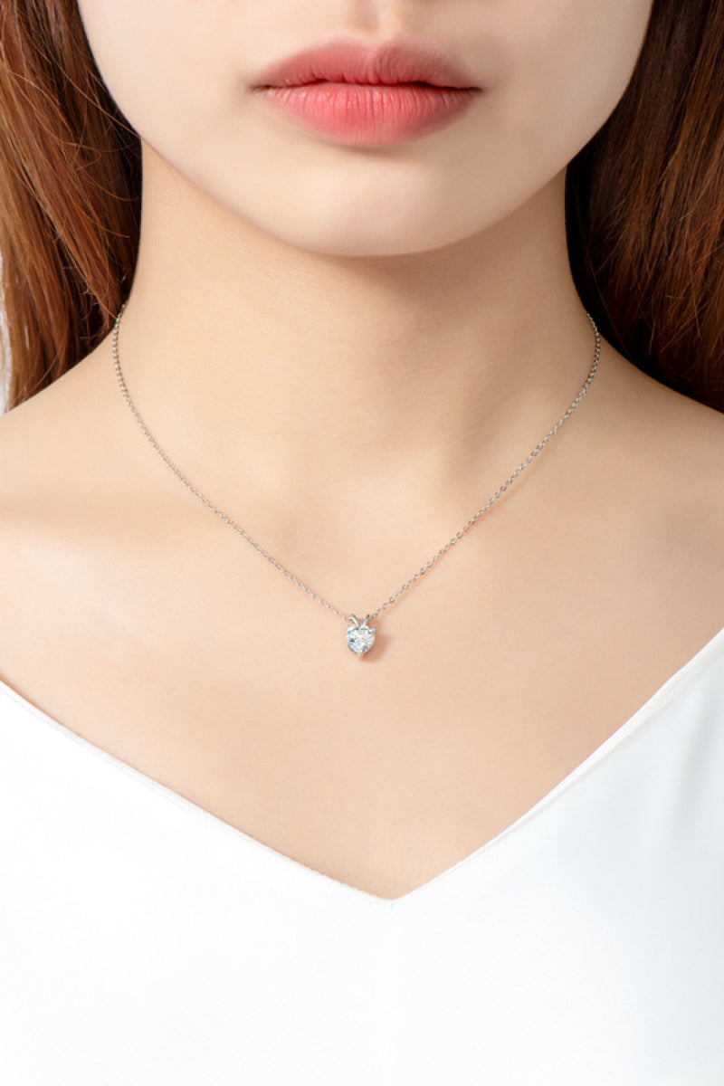 1 Carat Moissanite Heart-Shaped Pendant Necklace - AnnieMae21