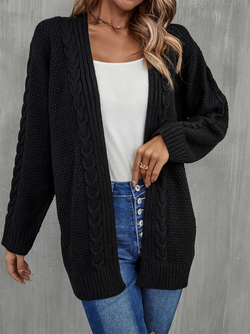 Warm Fall Mixed Knit Open Front Longline Cardigan - AnnieMae21