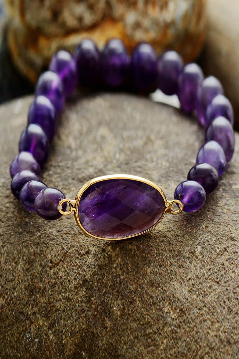 Handmade Amethyst Beaded Bracelet - AnnieMae21