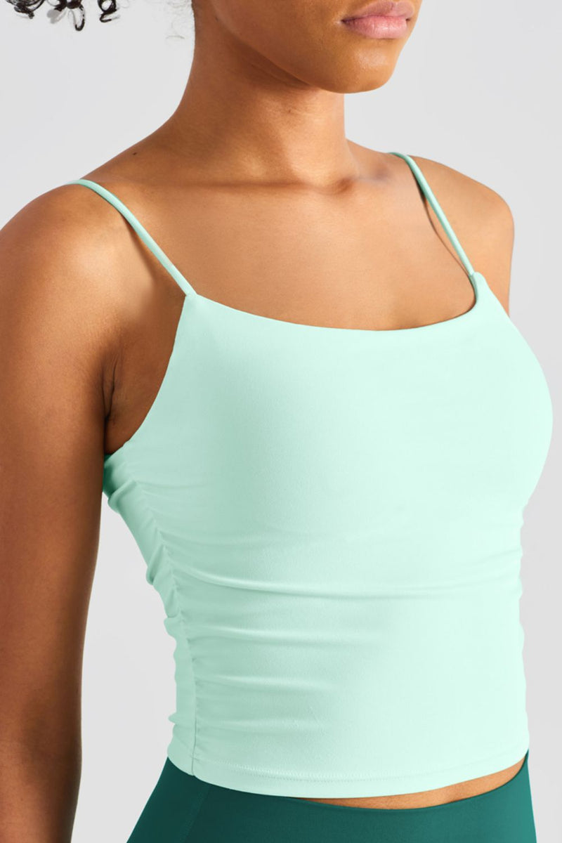 Gathered Detail Cropped Sports Cami - AnnieMae21