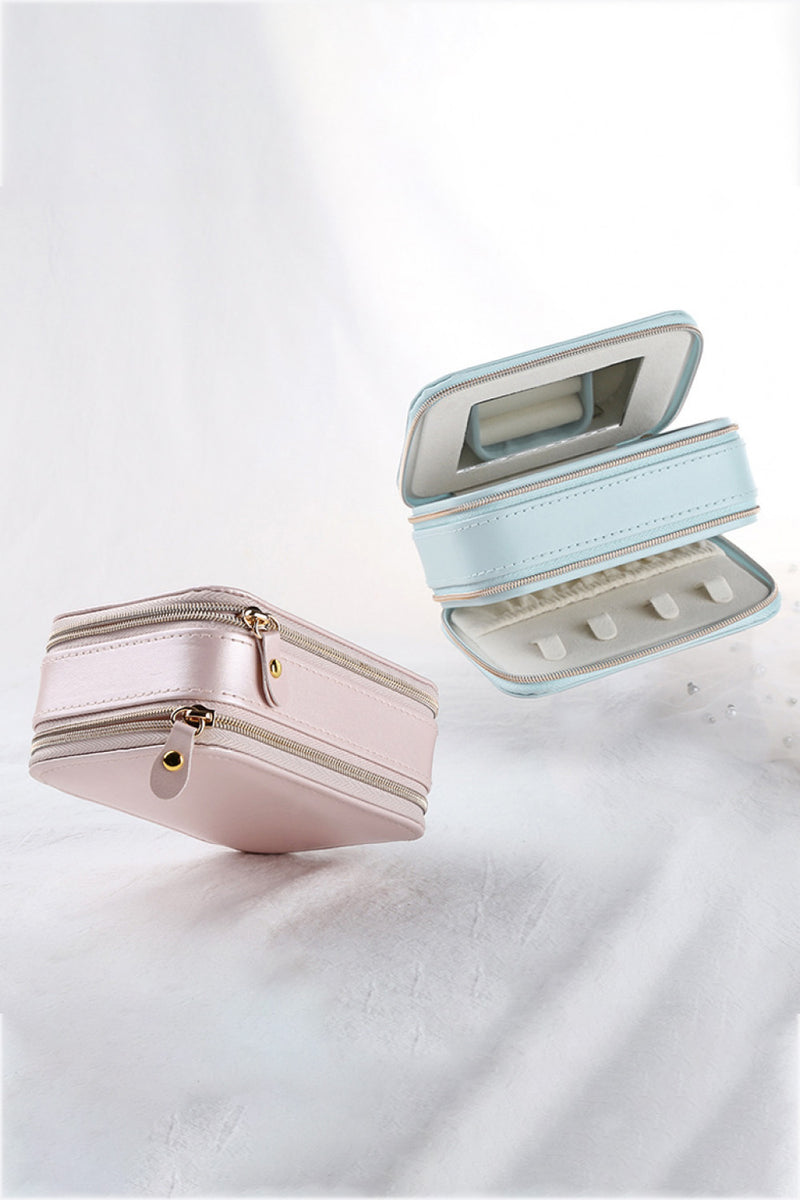 Zip Closure Jewelry Box with Mirror - AnnieMae21