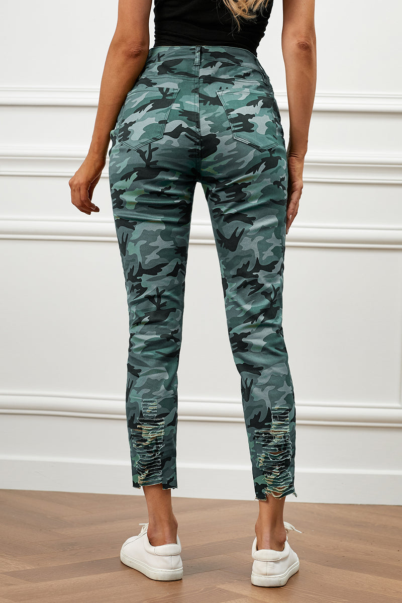 Distressed Camouflage Jeans - AnnieMae21