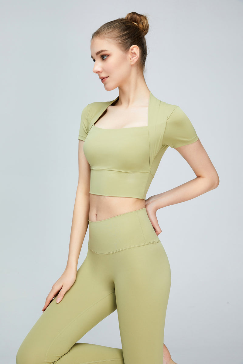 Short Sleeve Cropped Sports Top - AnnieMae21