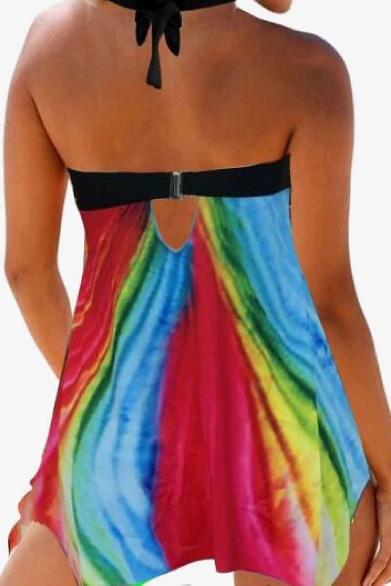 Multicolored Halter Neck Two-Piece Swimsuit - AnnieMae21