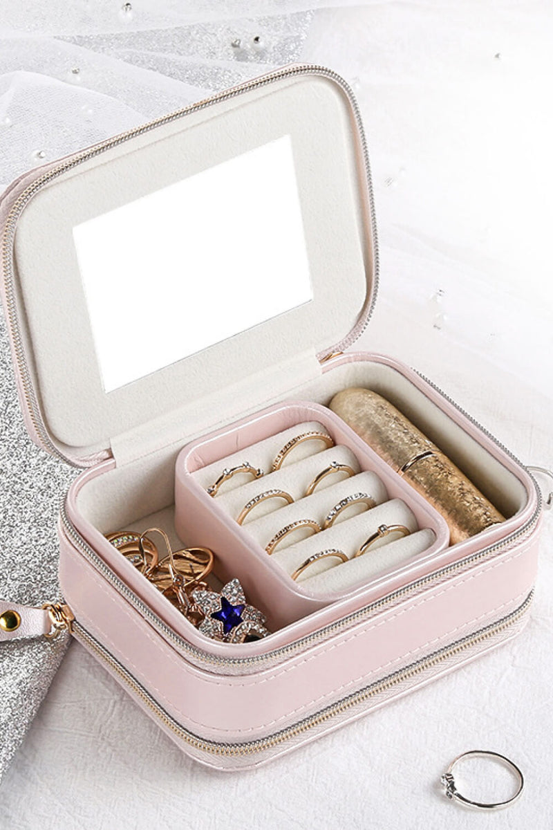 Zip Closure Jewelry Box with Mirror - AnnieMae21