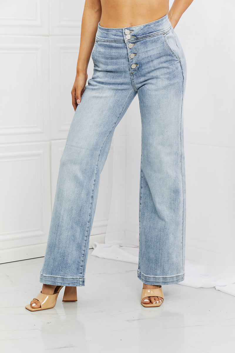 RISEN Full Size Luisa Wide Flare Jeans - AnnieMae21