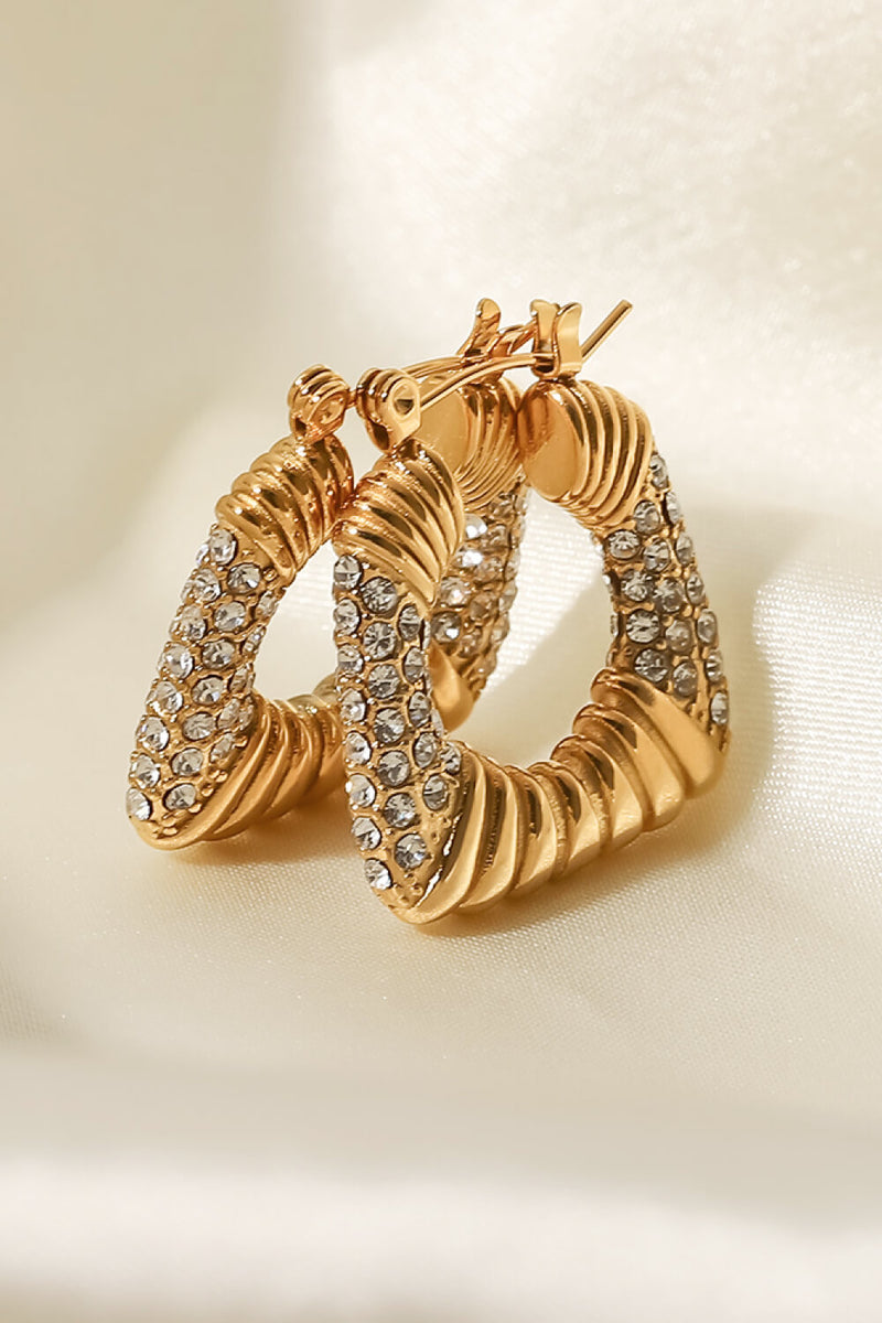 18K Gold Plated Inlaid Cubic Zirconia Earrings - AnnieMae21