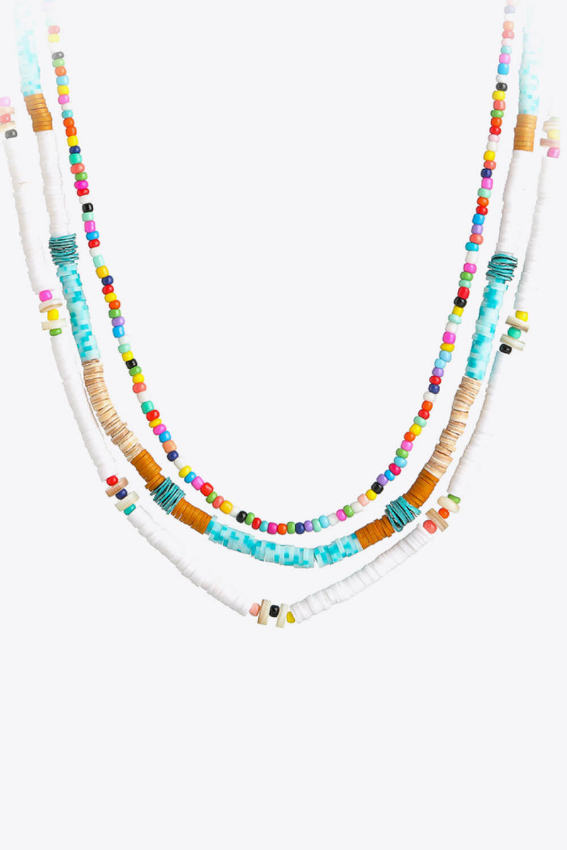 Multicolored Bead Necklace Three-Piece Set - AnnieMae21