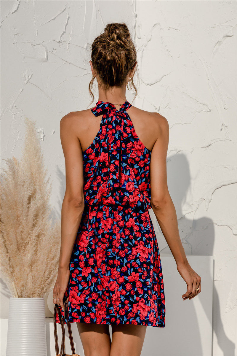 Floral Tied Sleeveless Mini Dress - AnnieMae21